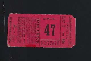 1940s Mlb Brooklyn Dodgers Baseball Ticket Stub From Ebbets Field - Game 47