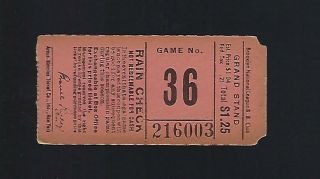 1940s Mlb Brooklyn Dodgers Baseball Ticket Stub From Ebbets Field - Game 36