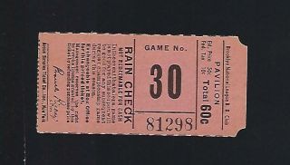 1940s Mlb Brooklyn Dodgers Baseball Ticket Stub From Ebbets Field - Game 30