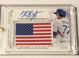 2014 National Treasures Kris Bryant Rc Auto 15/99 Made In The Usa Cubs