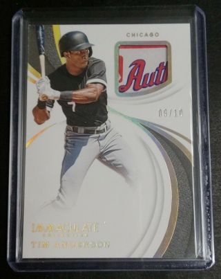 2019 Panini Immaculate White Sox Tim Anderson Gold Jersey Patch Tag Relic /10