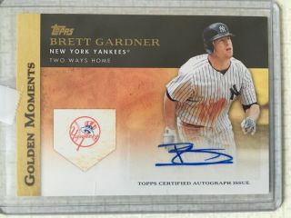 2012 Topps Golden Moments Autographs Gma - Bg Brett Gardner York Yankees Auto