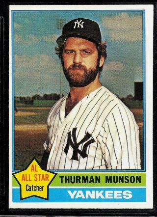 1976 Topps Baseball York Yankees Hof Thurman Munson All - Star Card 650 Nm - Mt