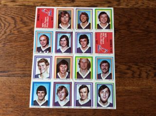 1972 / 73 Hockey Eddie Sargent Stamp Sticker Panel Series 15 Lorne Henning
