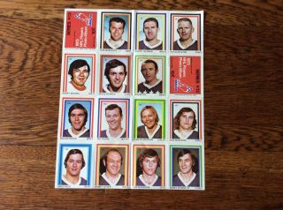 1972 / 73 Hockey Eddie Sargent Stamp Sticker Panel Series 13 Rejean Houle
