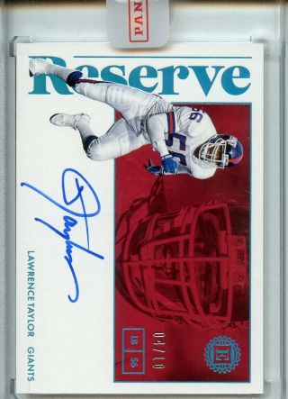 2018 Panini Encased Lawrence Taylor Reserve On Card Auto 4/10 Ssp Giants