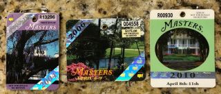 2004 2006 2010 Masters Augusta National Golf Club Ticket Badge Phil Mickelson