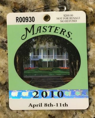 2004 2006 2010 MASTERS Augusta National Golf Club Ticket Badge PHIL MICKELSON 4