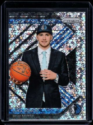 2018 - 19 Panini Prizm Luck Of The Lottery 3 Luka Doncic Fast Break Disco Prizm