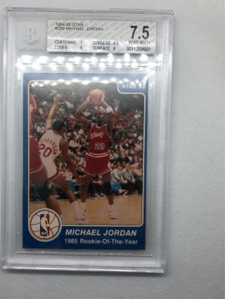 1984 - 85 Star 288 Michael Jordan Beckett 1985 Rookie Of The Year 7.  5