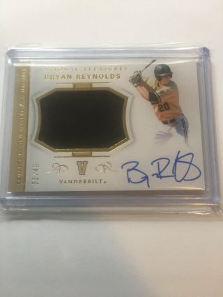 2018 Panini National Treasures Bryan Reynolds Rc Auto Patch Rpa D /49 Pirates