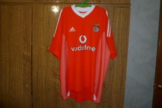 S.  L.  Benfica Adidas Vintage Football Shirt Home 2002/2003 Soccer Jersey Size Xl