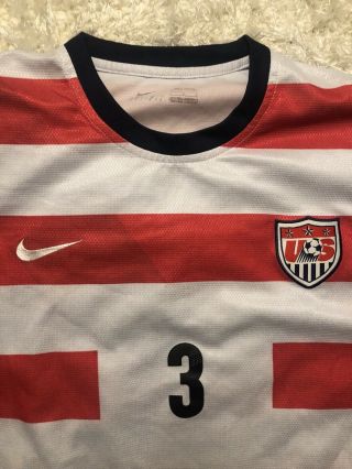 Nike USA Soccer Jersey Size L Waldo Red White Stripes Carlos Bocanegra 3 2