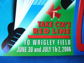 2006 Chicago CTA Red Line Train Poster Baseball White Sox Cubs Crosstown Series 6