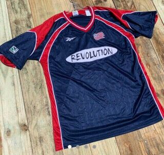 Vintage Reebok Mls England Revolution Soccer Jersey In Size Large Adult Mls