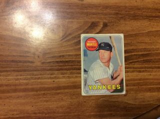 1969 Topps Mickey Mantle York Yankees 500 Baseball Card