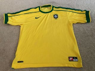 Nike Vintage 90s Brasil Brazil National Team Soccer Jersey Mens L Large