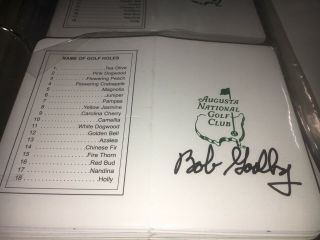 Bob Goalby 1968 Masters Signed Masters Scorecard