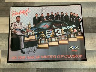 Historic Dale Earnhardt 6 - Time Champion Poster W/large Dale Earnhardt Signature