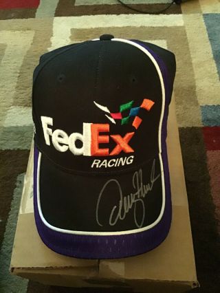 Nascar Denny Hamlin Autographed Fed Ex Hat