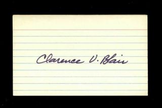 Footsie Blair Signed 3x5 Index Card (d.  1982) 1929 Cubs Autograph
