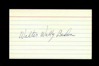 Walt Bashore Signed 3x5 Index Card (d.  1984) Phillies Autograph