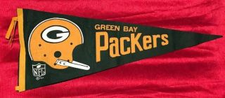 Vtg Nfl Green Bay Packers 1967 Single Bar Pennant Banner (29.  5 " Long)