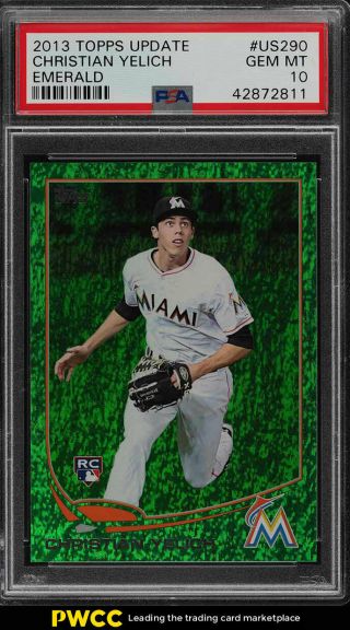 2013 Topps Update Emerald Christian Yelich Rookie Rc Us290 Psa 10 Gem Mt (pwcc)