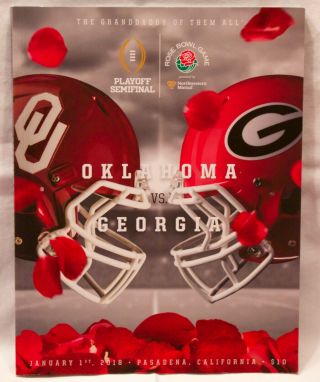 2018 Georgia Oklahoma Rose Bowl Playoff Football Game Program
