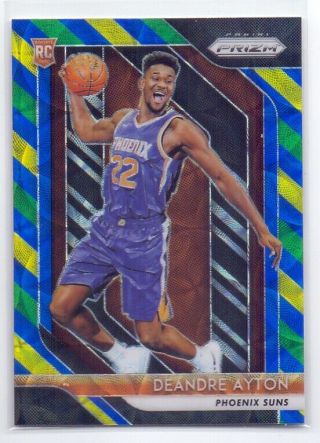 Deandre Ayton 2018 - 19 Prizm Choice Rc Blue Yellow Green Rookie Refractor Suns