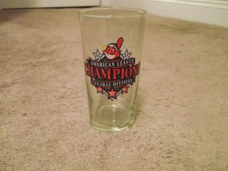 16 Ounce Glass " Cleveland Indians " 1995,  1996 And 1997 Champions