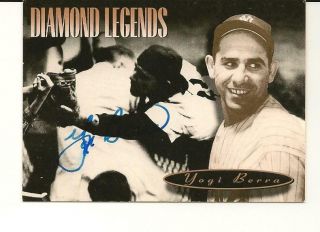Yogi Berra Signed Autographed 1994 Upper Deck Diamond Legends Card Ny Yankees