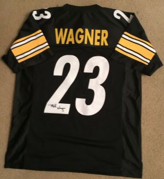 Mike Wagner Authentic Signed Autographed Steelers Nfl Football Jersey Ssm