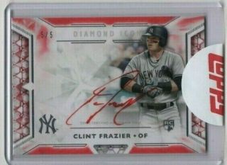 Clint Frazier 2018 Topps Diamond Icons Red Ink Auto Rookie Ria - Cf - 5/5