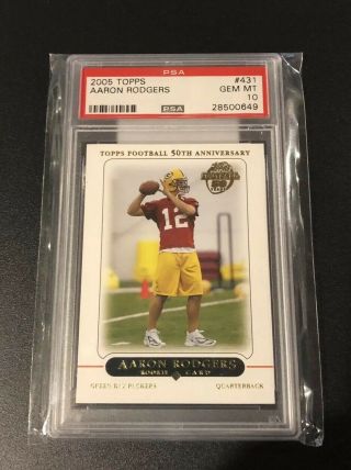 2005 Topps Aaron Rodgers Green Bay Packers Rookie 431 Psa 10 Gem