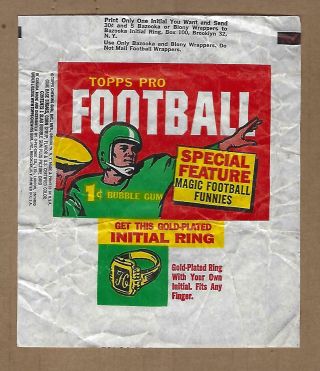1960 Topps Football 1 Cent Wax Wrapper Near