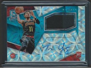 2018 - 19 Trae Young Spectra Rookie Patch Auto RPA RC 2 Color Jersey Autograph /99 3