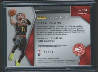 2018 - 19 Trae Young Spectra Rookie Patch Auto RPA RC 2 Color Jersey Autograph /99 4