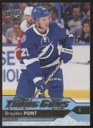 2016 - 17 Ud Young Guns 205 Brayden Point Rc Rookie