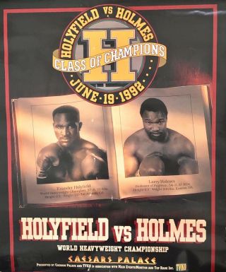 Evander Holyfield V Larry Holmes " Class Of Champions " 1992 Fight Poster (28 X22)
