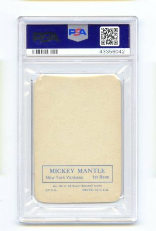 1969 Topps Mickey Mantle 24 PSA Good 2 (EVANS) 2