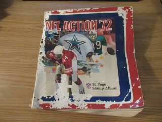 1972 Nfl Action 56 Page Stamp Album Sunoco Complete With All Stamps