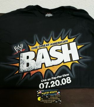 Wwe The Great American Bash 2008 T - Shirt Size 2xl Black Wrestling Wwf Wcw