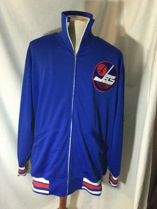 Authentic Mitchell & Ness Winnipeg Jets Vintage Warm Up Jacket Sz 2xl