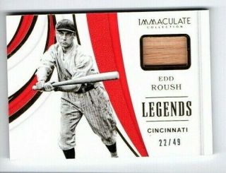 2019 Immaculate Edd Roush Game Material Relic Bat /49 Legends Lm - Er