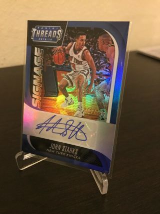 John Starks 2018 - 19 Panini Threads Signage Auto /195 York Knicks