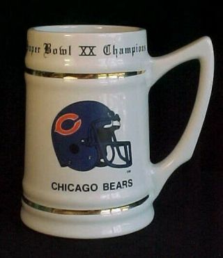 Vintage Nfc Champions Chicago Bears Bowl Stein Mug 1985 Sports Memorabilia
