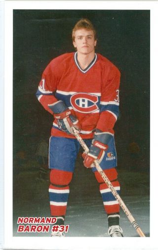 3 1/2 " X 5 1/2 " Montreal Canadiens Habs Molson Alumni Postcard - Normand Baron
