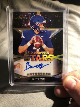 Brett Rypien Denver Broncos Rookie Autograph Leaf Ultimate Ssp 5/5 On Card