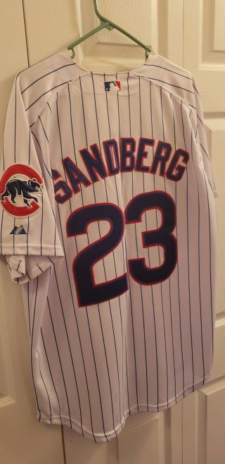 Ryen Sandberg Majestic Authentic Cool Base Baseball Jersey Chicago Cubs Sz 52